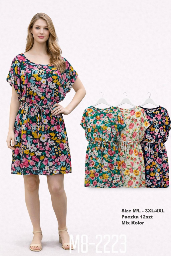 Sukienki damskie Roz M-4XL, Mix Kolor .Paczka 12 szt 1